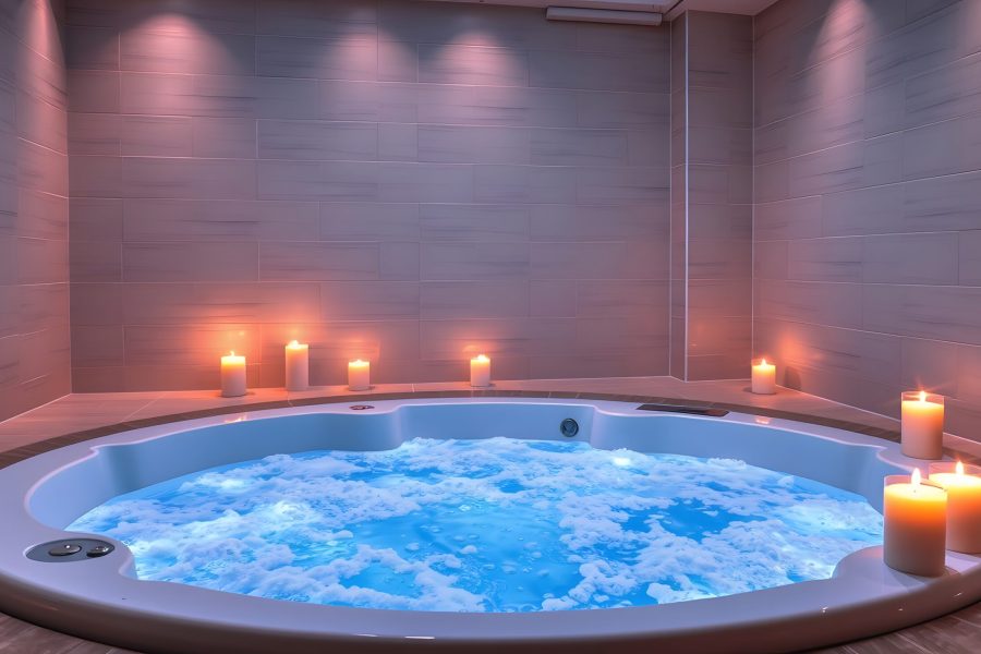 Pezsgo jakuzzi a wellness reszlegen